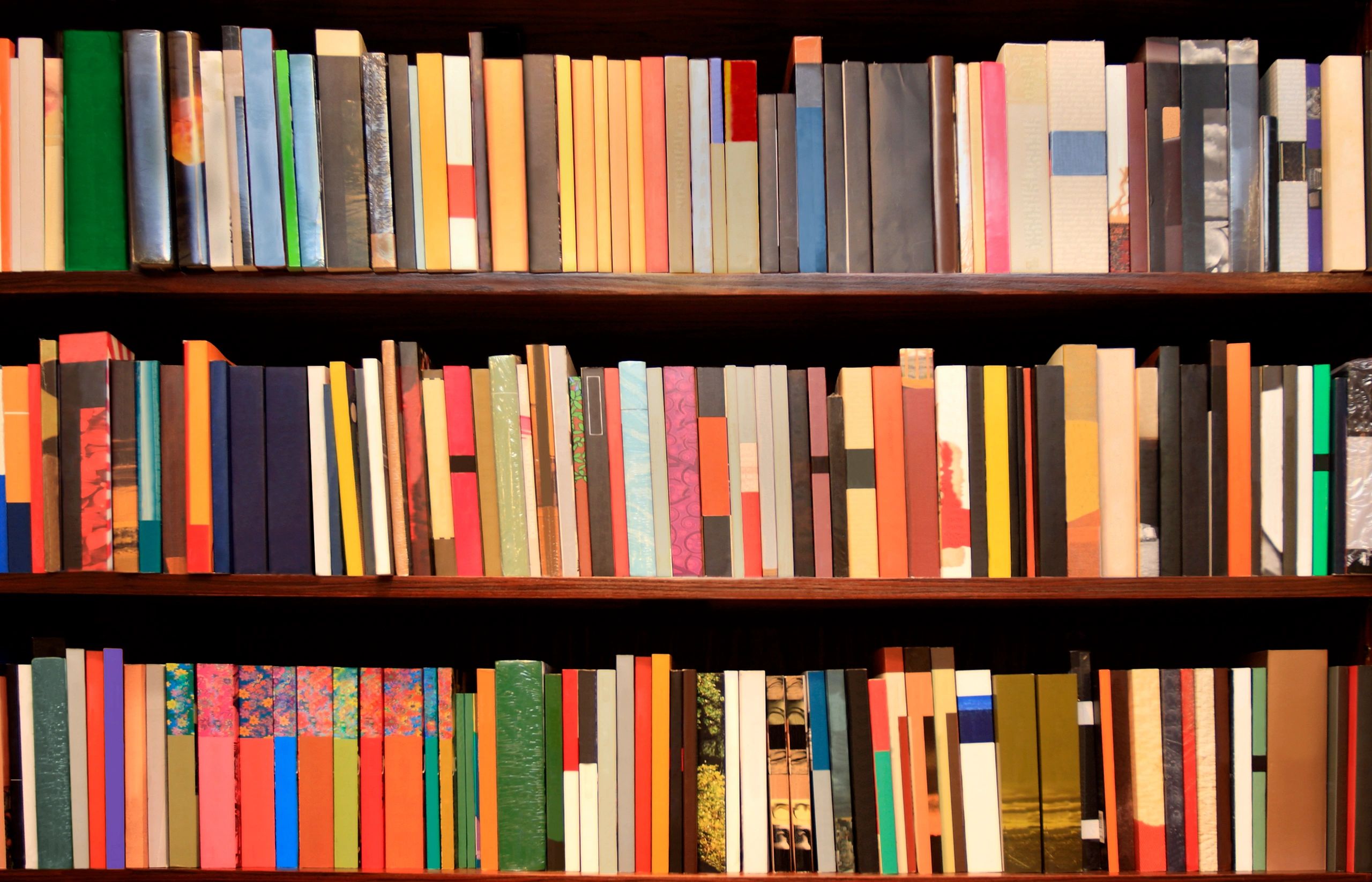 Curated selection of books on a shelf