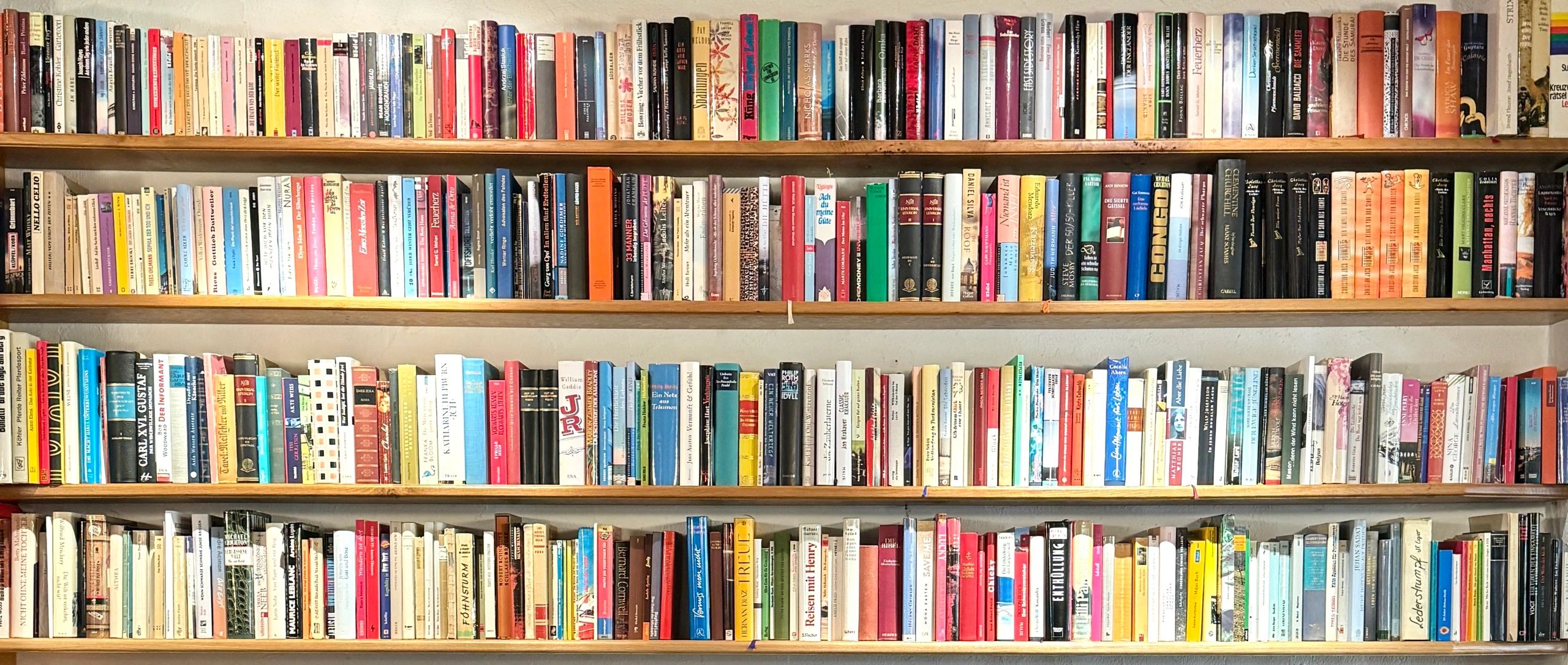 Curated bookshelf with modern design